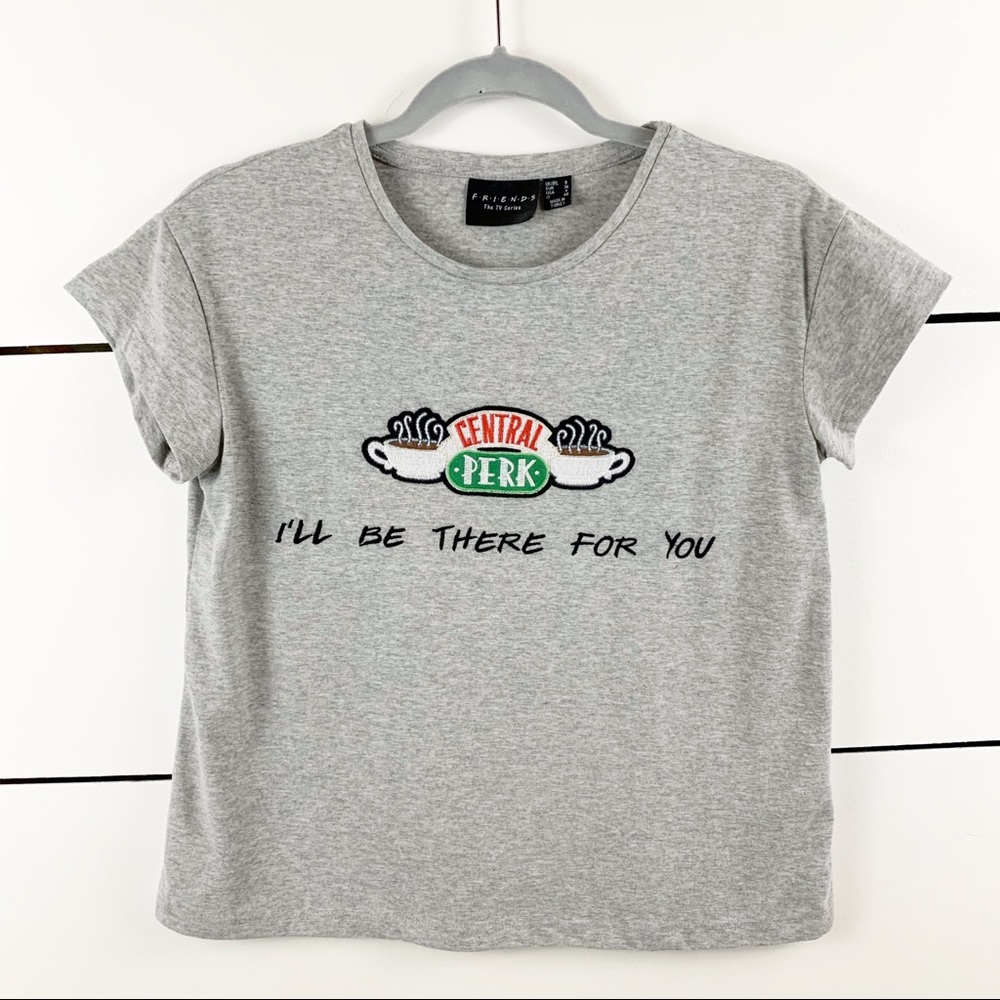 FRIENDS Central Perk Embroidered Graphic Crop Tee